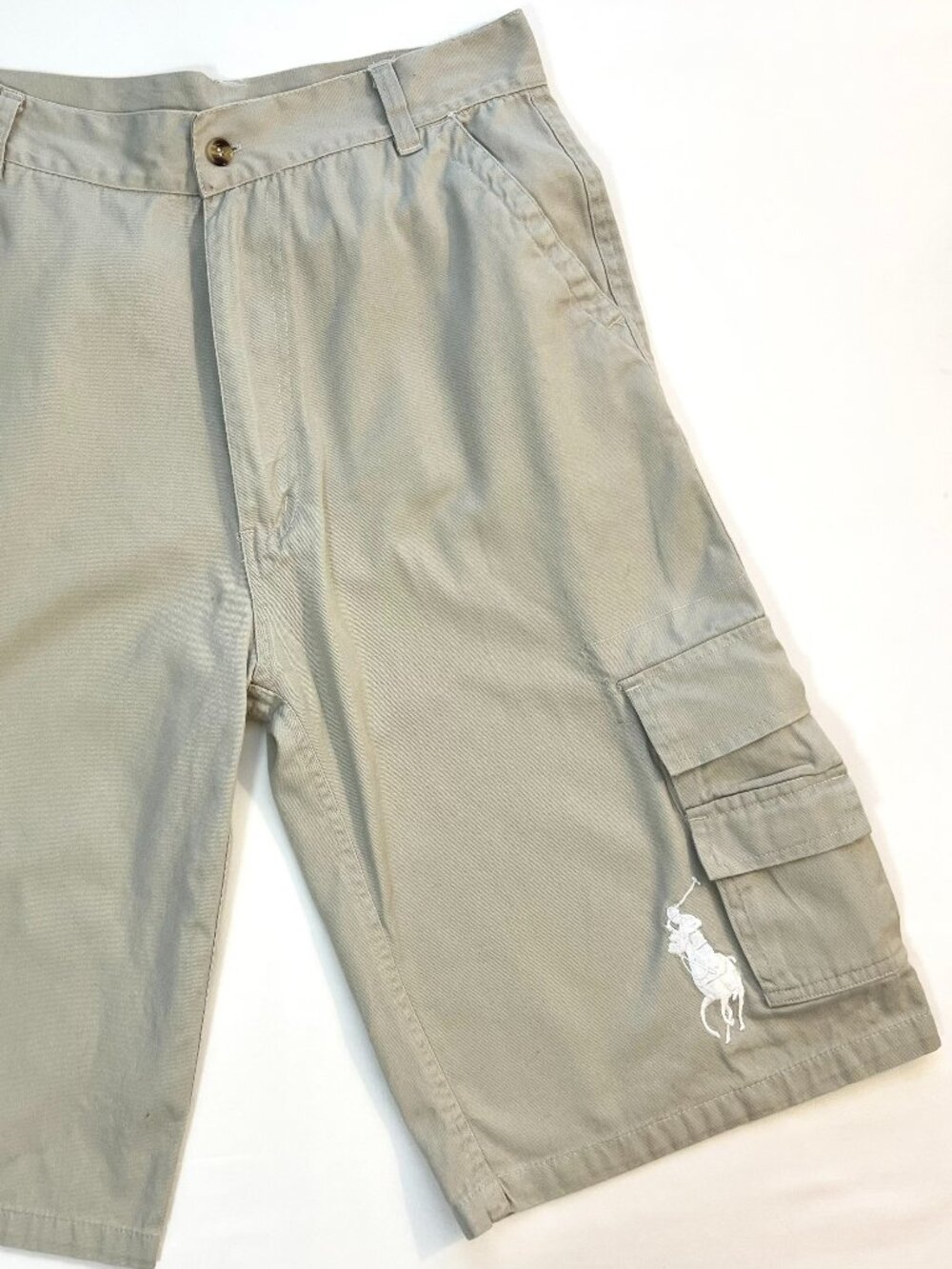 POLO by Ralph Lauren - Waist 32 - Long Cargo Shorts - Light Khaki - Vintage